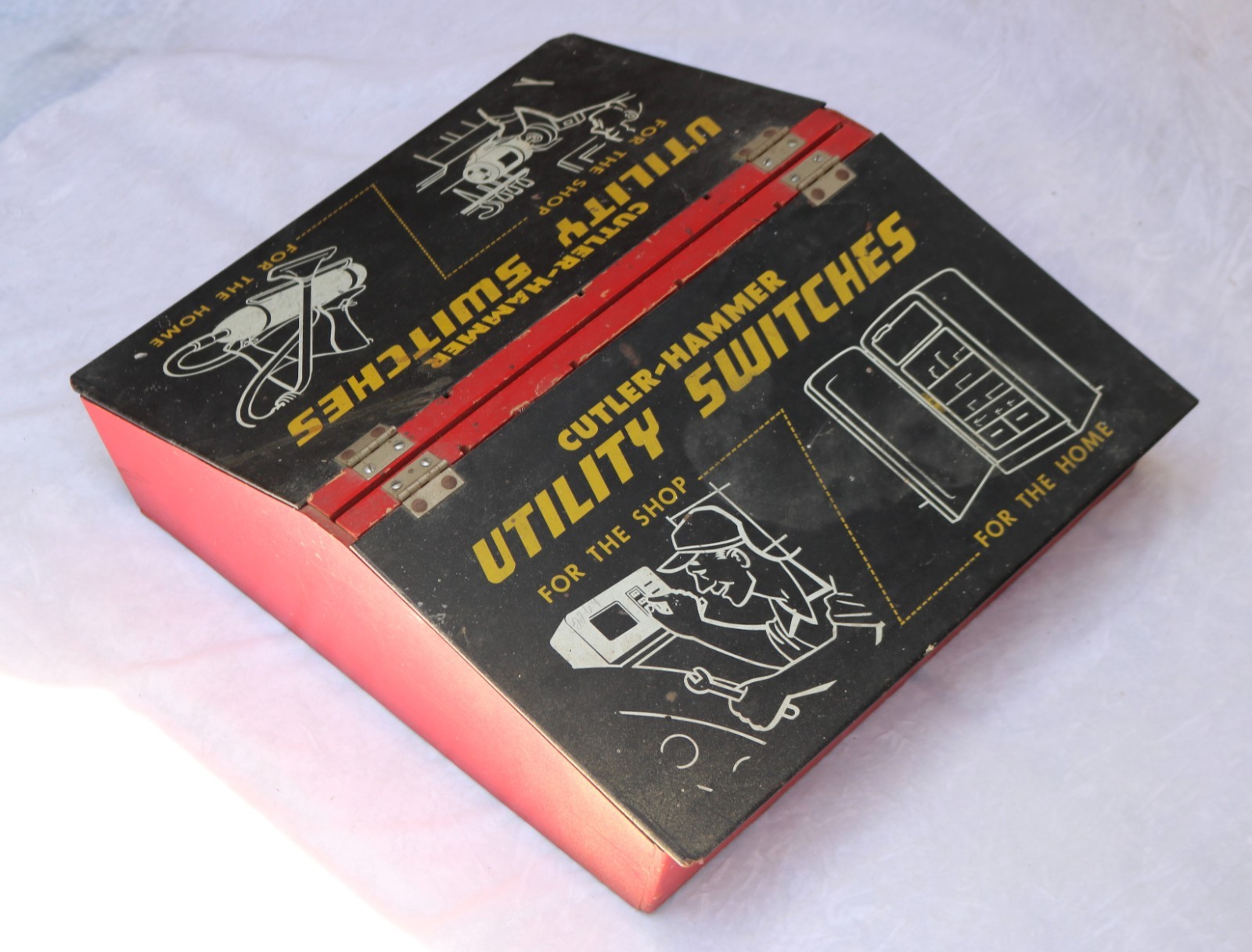 Vintage Cutler-Hammer Utility Switches Dealer Display Box Cabinet Parts Storage