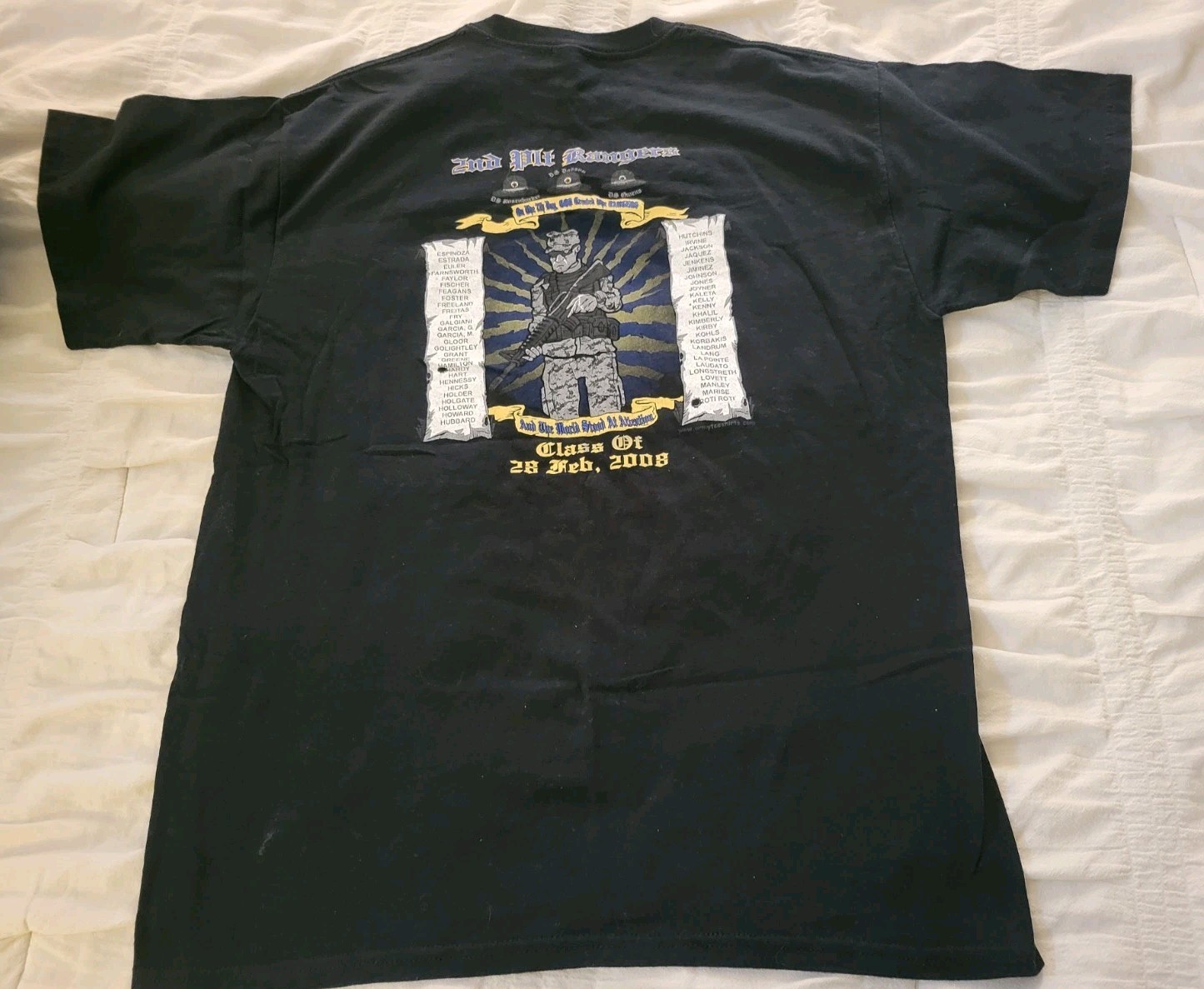 VINTAGE 2008 BASIC TRAINING RANGERS 2ND PLATOON SHIRT IRAQI FREEDOM GRADUATION L