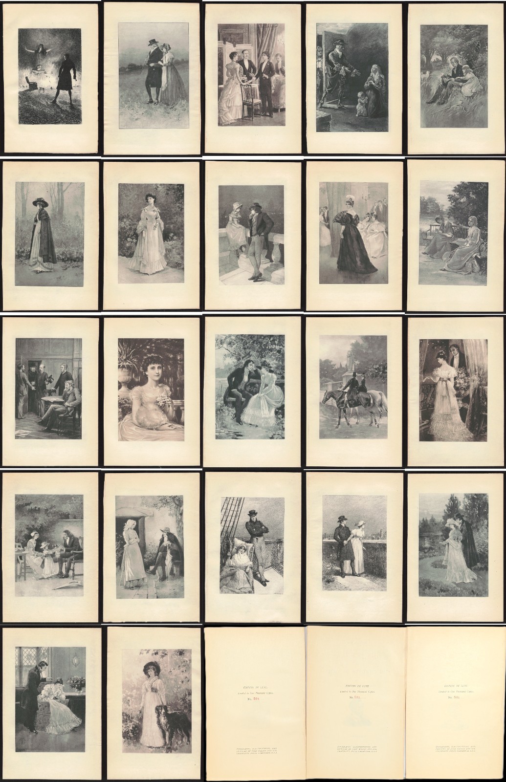 Bulwer Lytton Novel Art 1892 Antique Deluxe Photogravures Etchings - Lot of 25