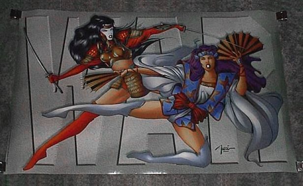 Sexy 1996 SHI 35x22 comic book superhero samurai ninja girls poster 1:Bill Tucci