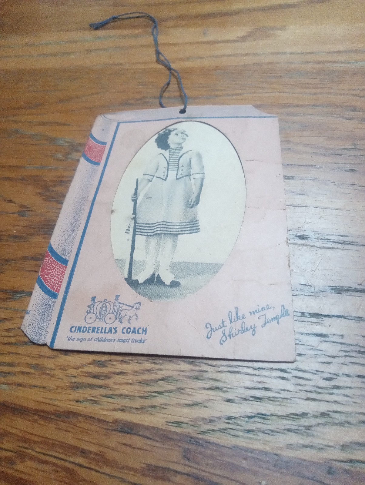 Shirley Temple 1930\'s Original Cinderella Frock Clothing Dress Hang Tag ONLY