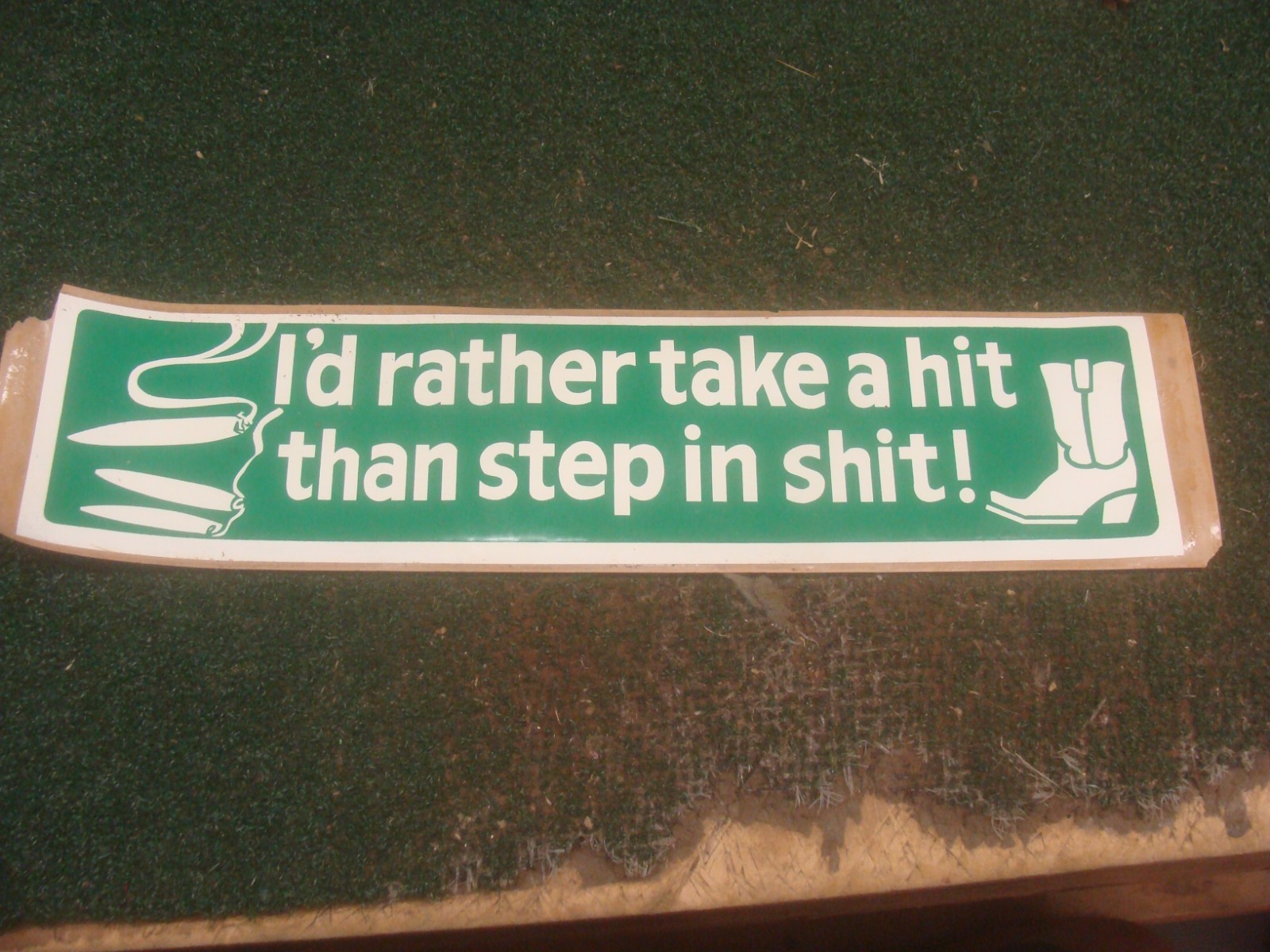 VINTAGE 60's 70's BUMPER STICKERS - I'd Rather Take a Hit Than Step in Sh.......