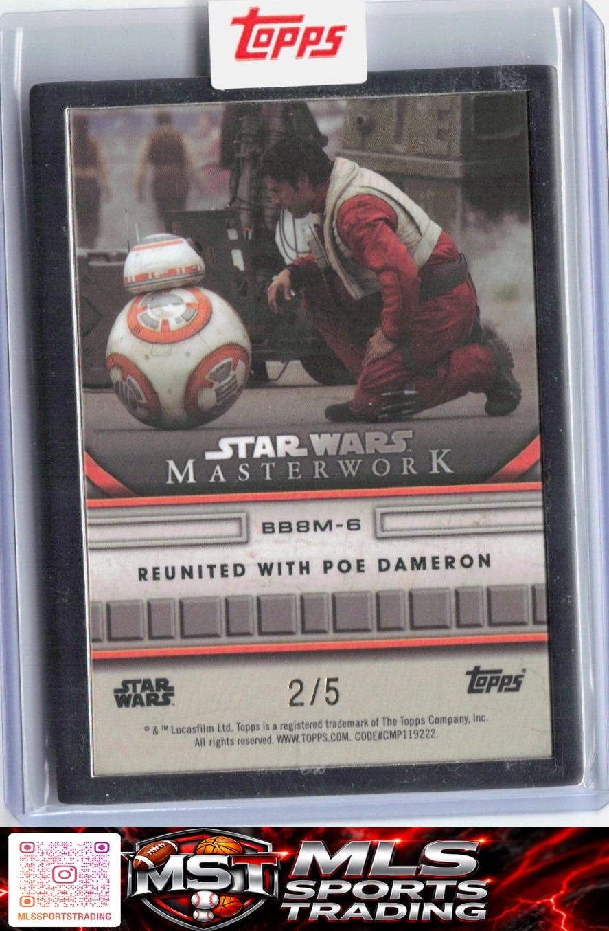 2025 Topps Star Wars Masterwork Reunited With Poe Dameron BB-8 Colored Metal #/5