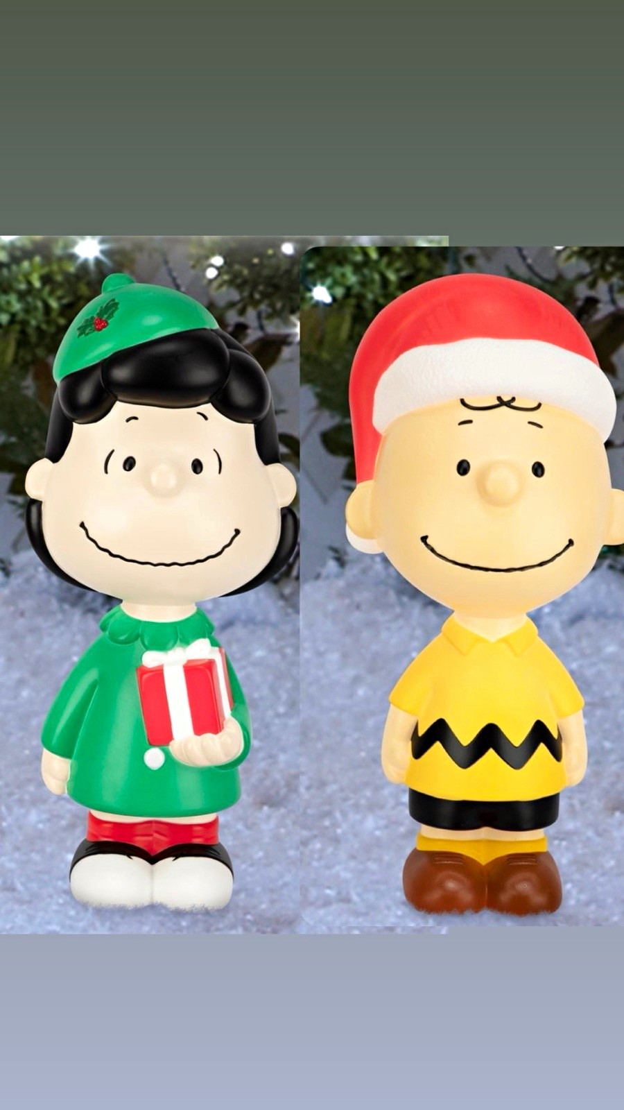 Peanuts Gang Peanuts Lucy & Charlie Brown Plastic Figurine Holiday Decor