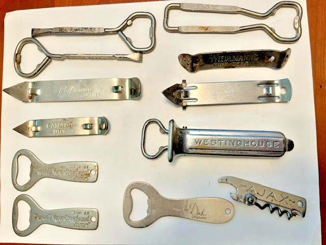 Vintage Rare Metal Bottle & Can Openers Lot of 12 Various Brands
