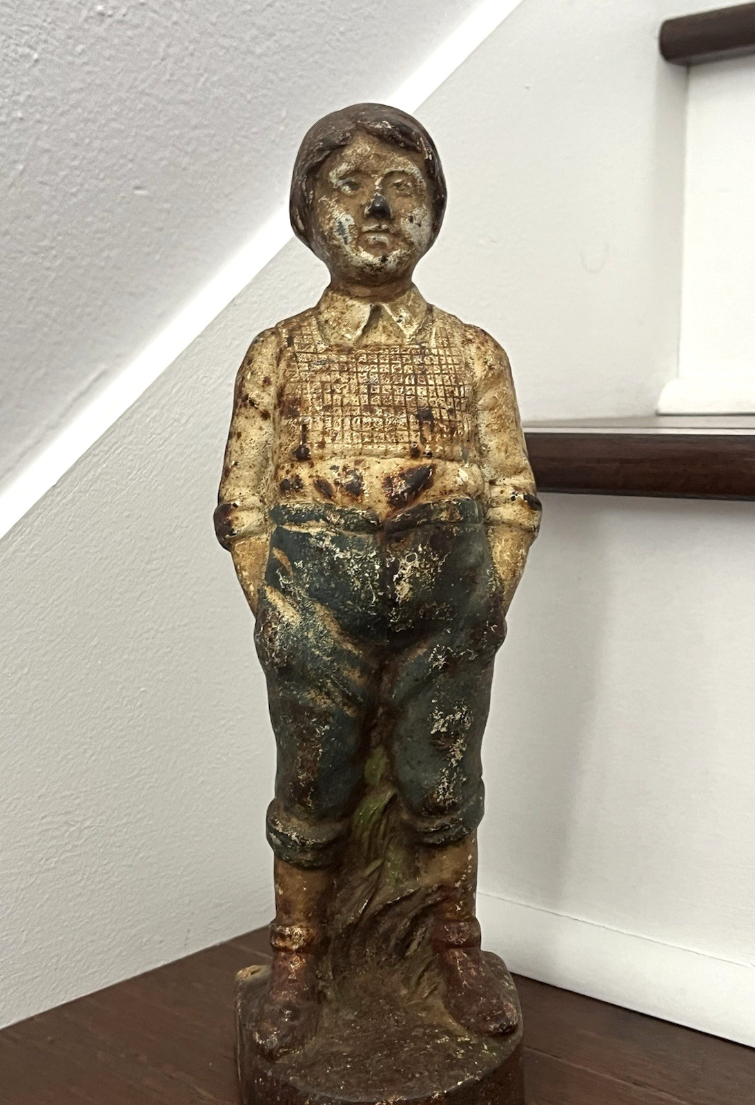 ANTIQUE VINTAGE c.1920\'s CJO JUDD SCHOOL BOY with HANDS in POCKETS DOORSTOP