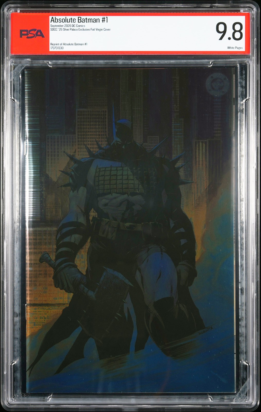 Absolute Batman #1 PSA 9.8 SDCC Dragotta Foil Virgin Shoe Palace Variant /500
