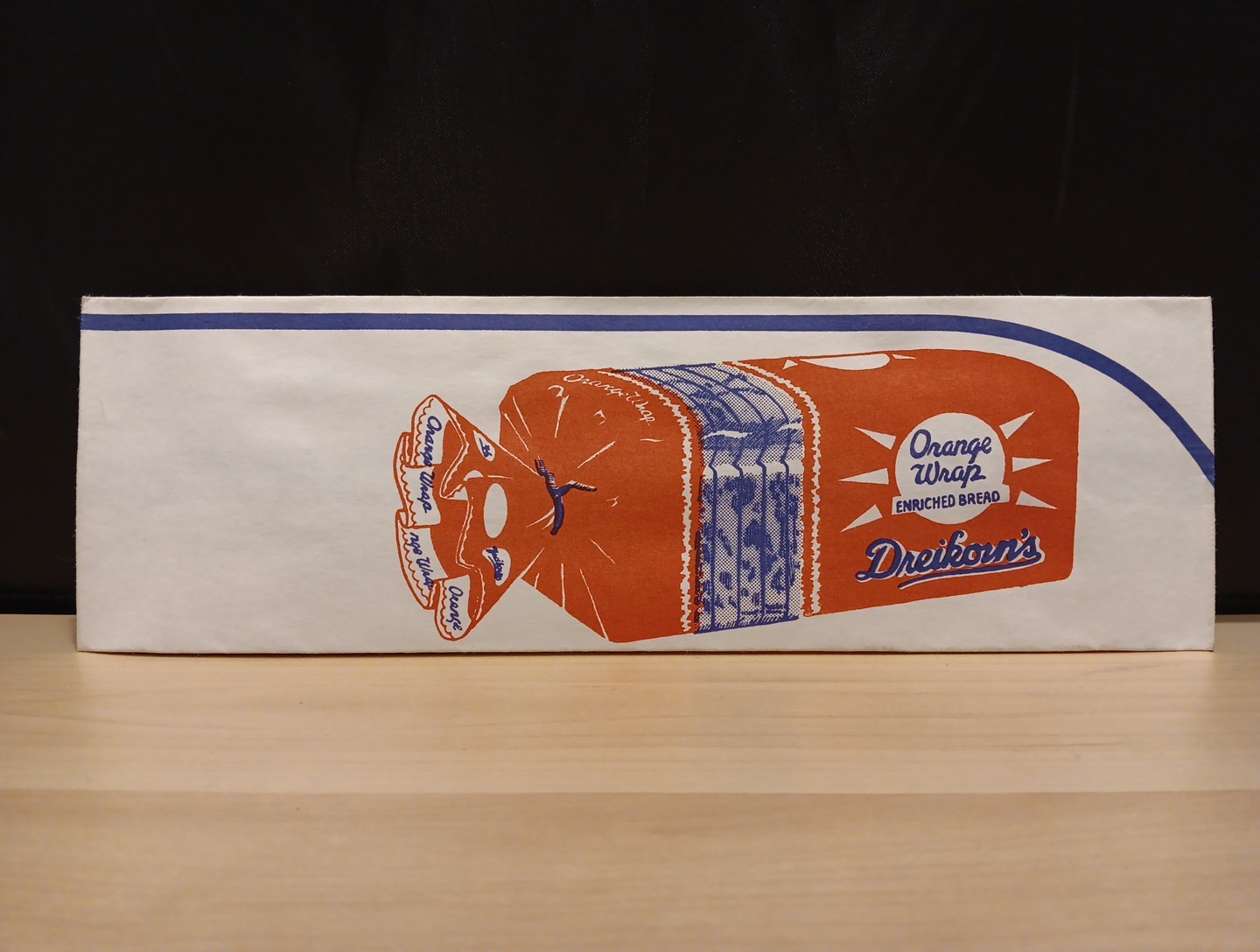 Vintage Dreikorns Dreikorn\'s Orange Wrap Enriched Bread Advertising Paper Hat