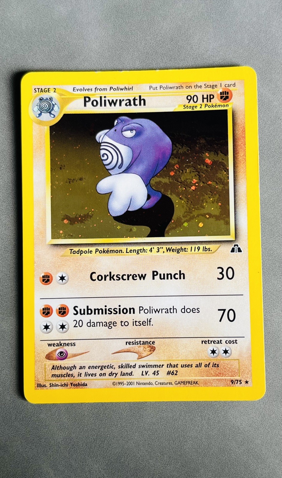Pokemon TCG - Poliwrath 9/75 Holo Rare - WOTC Neo Discovery 2001