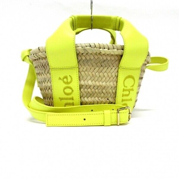 Chloe Handbag Chc23Ss304J66703 - Natural Fiber Leather Beige Yellow Basket Bag/2