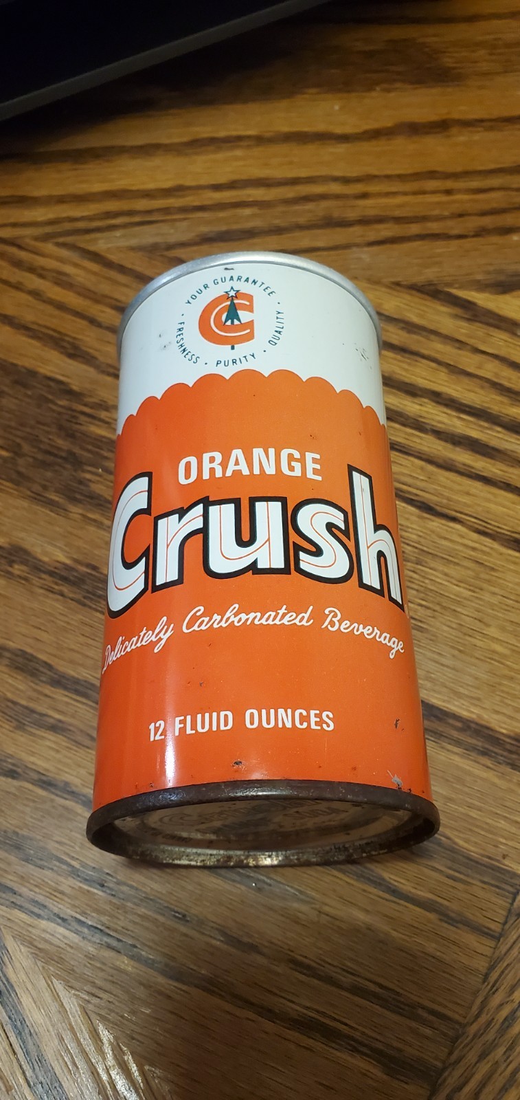 ORANGE CRUSH FAN TAB SODA POP CAN Vanity Bottom