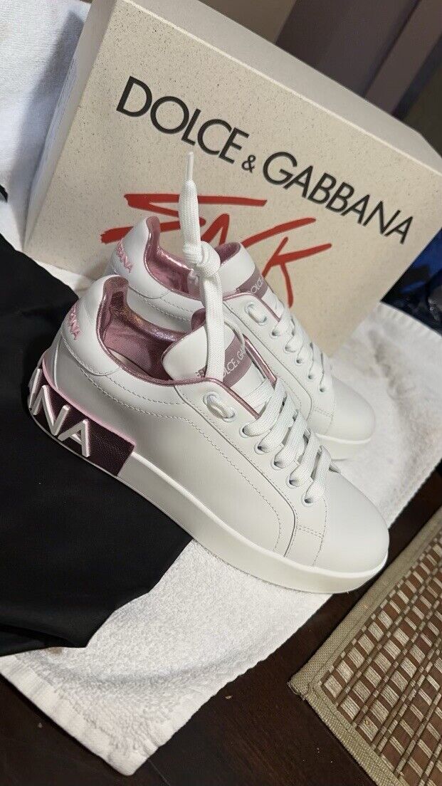 Size 8.5 - Dolce & Gabbana Portofino White Pink W