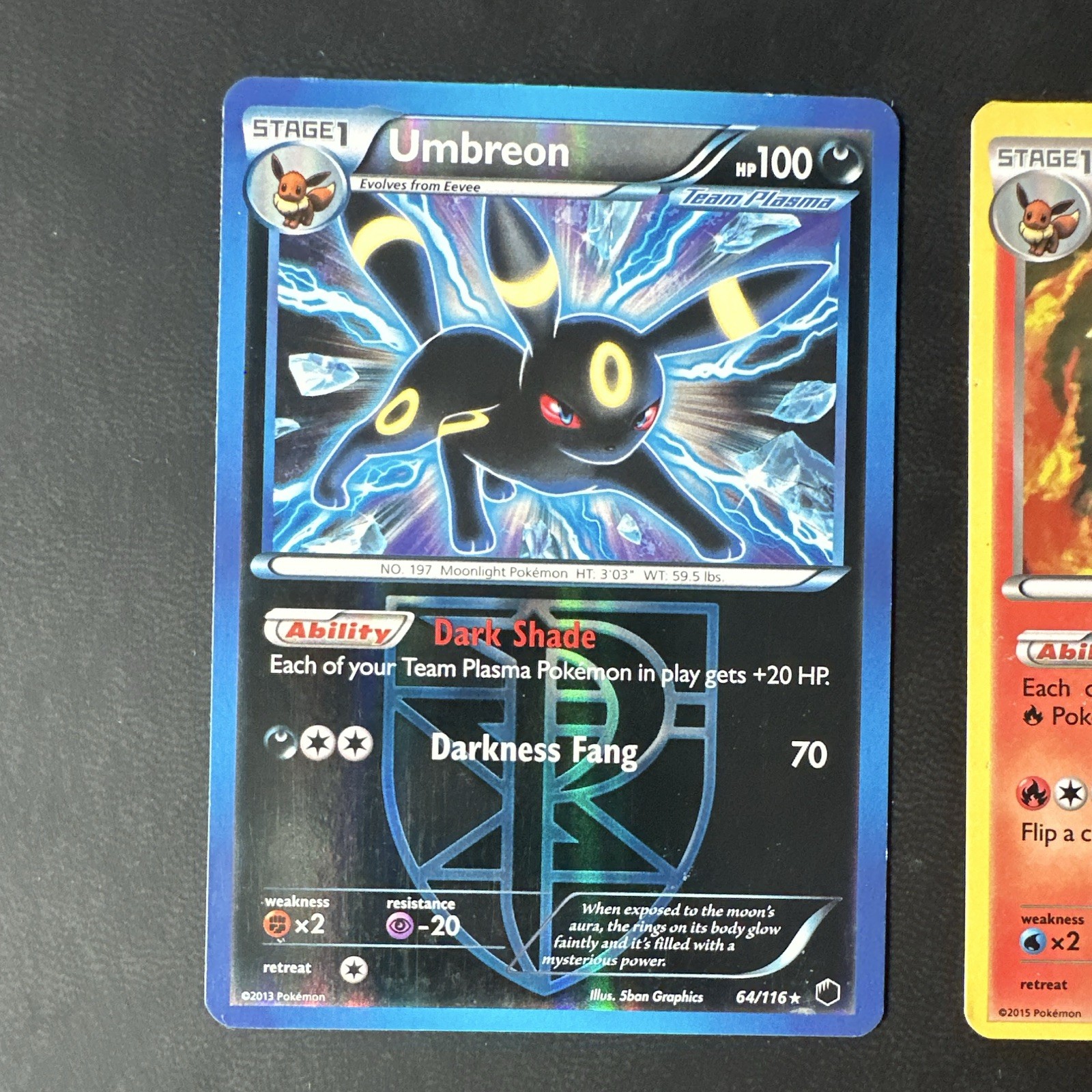 Pokemon TCG Umbreon Reverse Holo And Flareon Cosmos Holo Lot