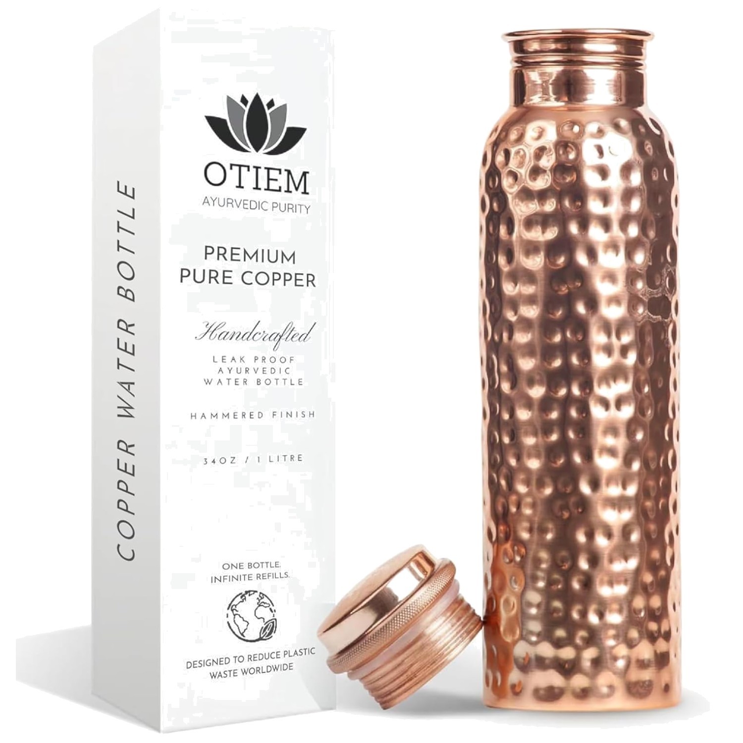 Stay Hydrated with Copper Water Bottle - Leak-Proof Design