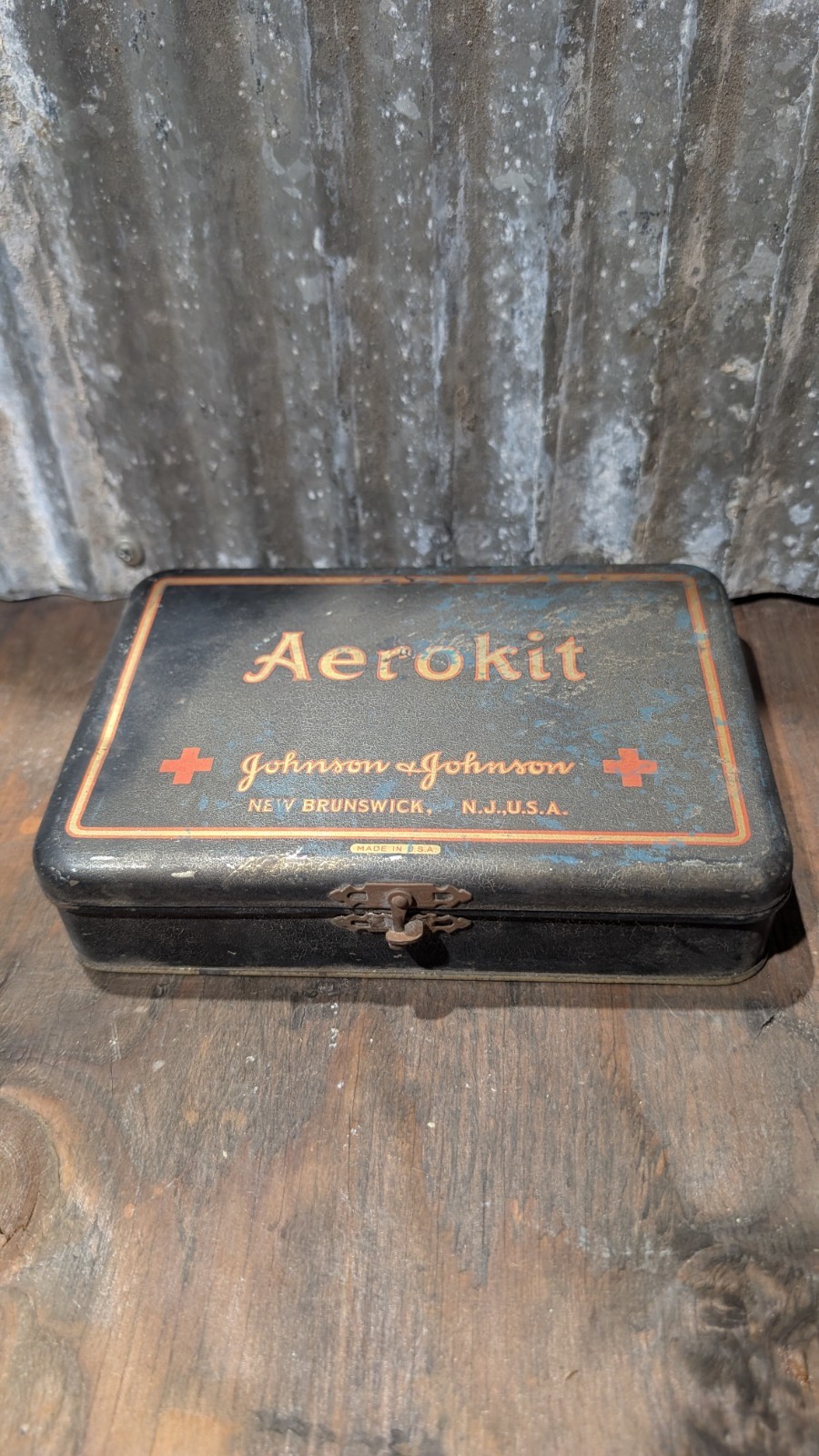 Rare ANTIQUE 1920s JOHNSON & JOHNSON AERO KIT MEDICAL Aeroplane FIRST AID KIT 