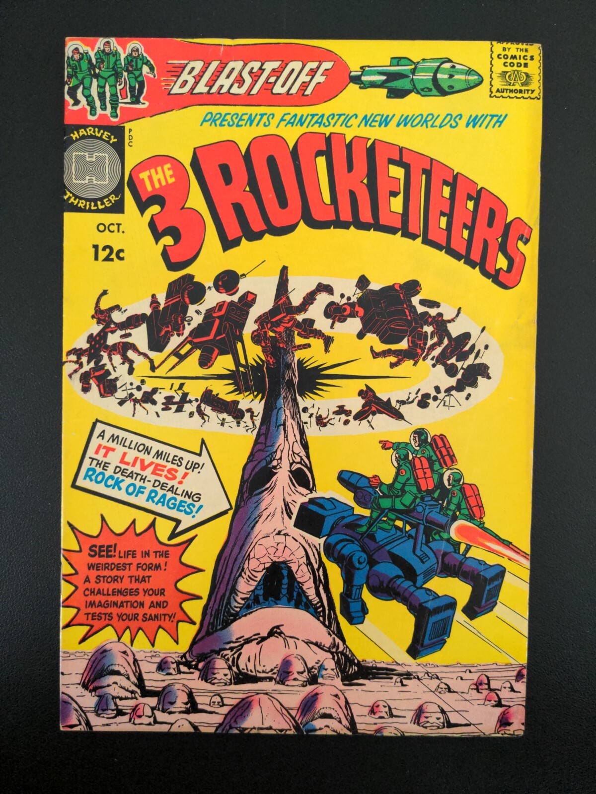 BLAST OFF #1 : FN/VF OWP : Robot SciFi Robot Cover By Jack Kirby : 1965 