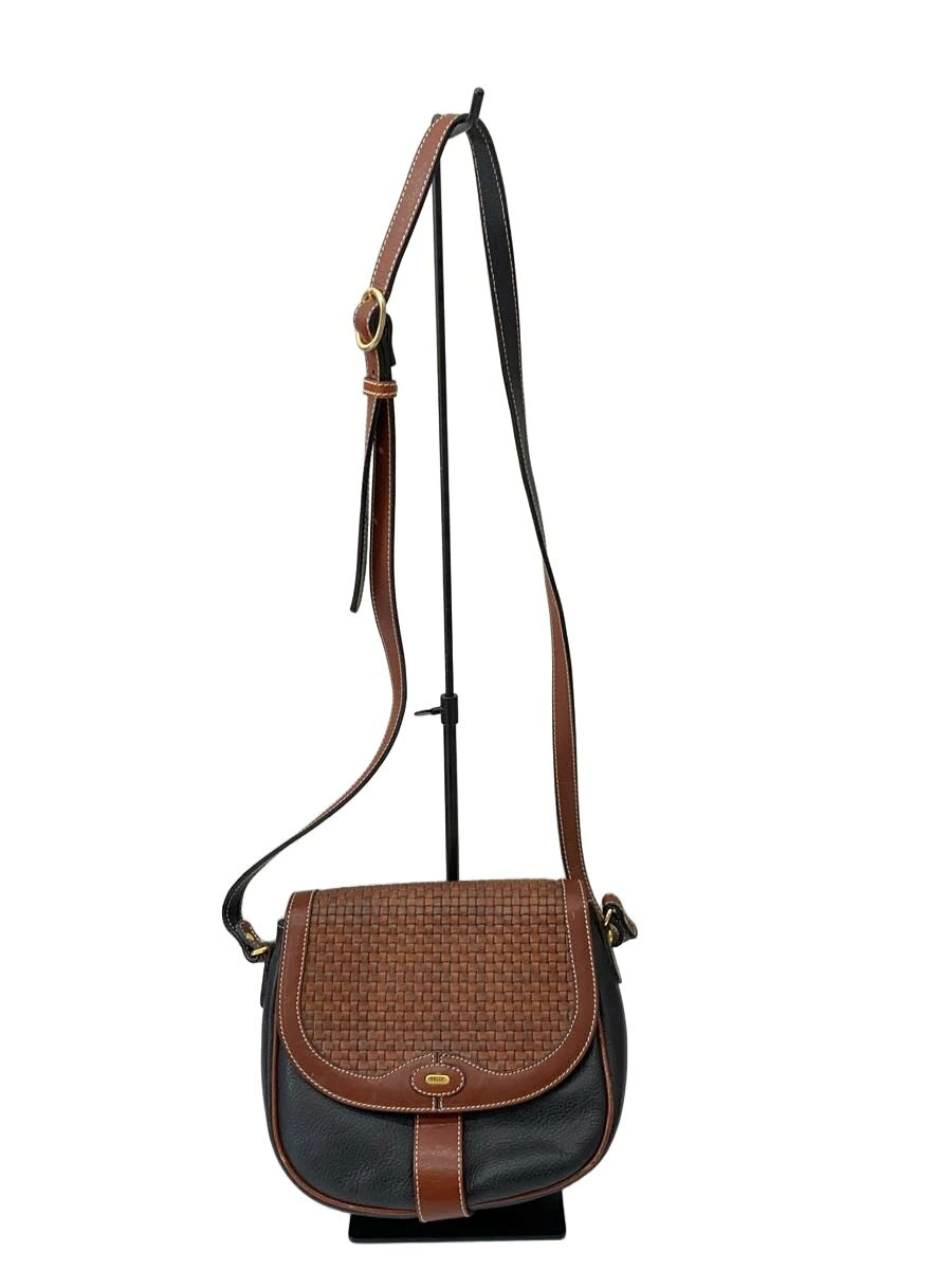 BALLY Leather Shoulder Bag Black Used Authentic Compact (Ages 14+)