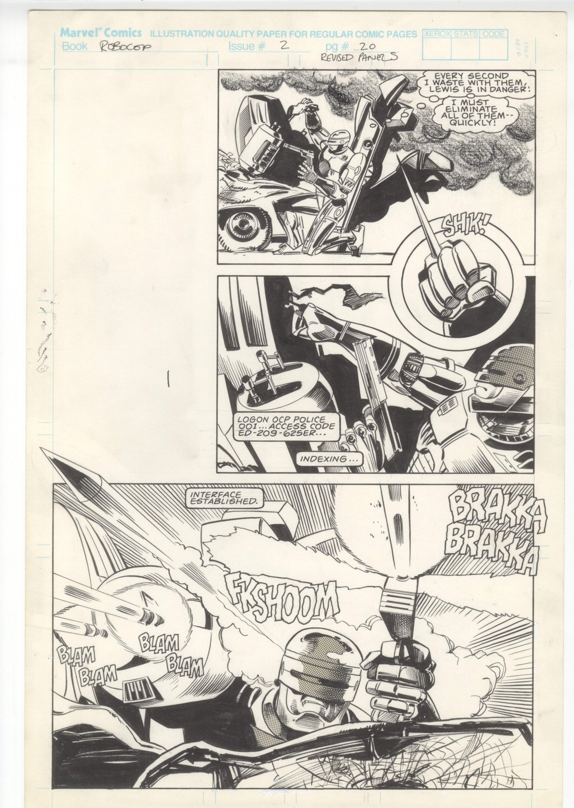 Robocop #2 pg 20 Original Comic Art by Lee Sullivan