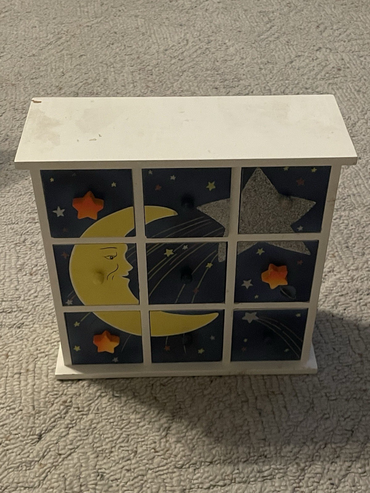 Vintage 90s Wood Celestial Moon & Stars Drawer Trinket Box Organizer 11 × 12 Vintage 90s Wood Celestial Moon & Stars Drawer Trinket Box Organizer 11 × 12