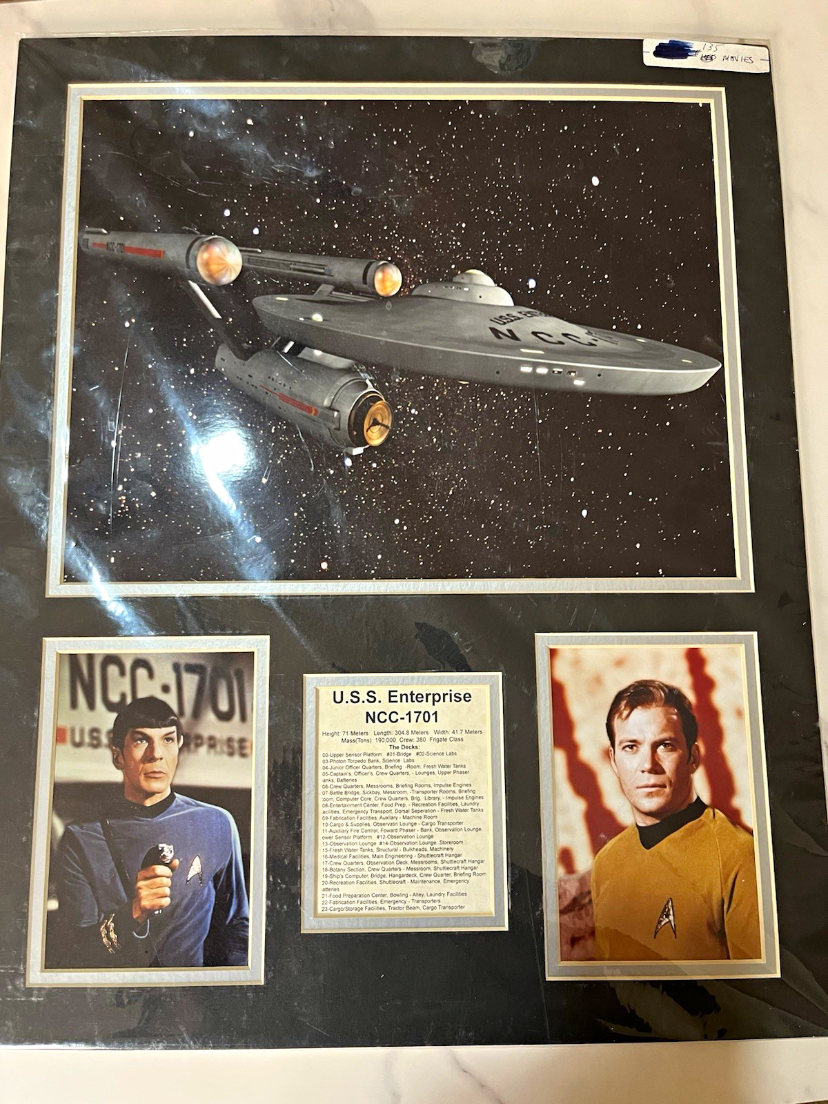 Star Trek The Original Series Print U.S.S. Enterprise NCC-1701 Kirk Spock