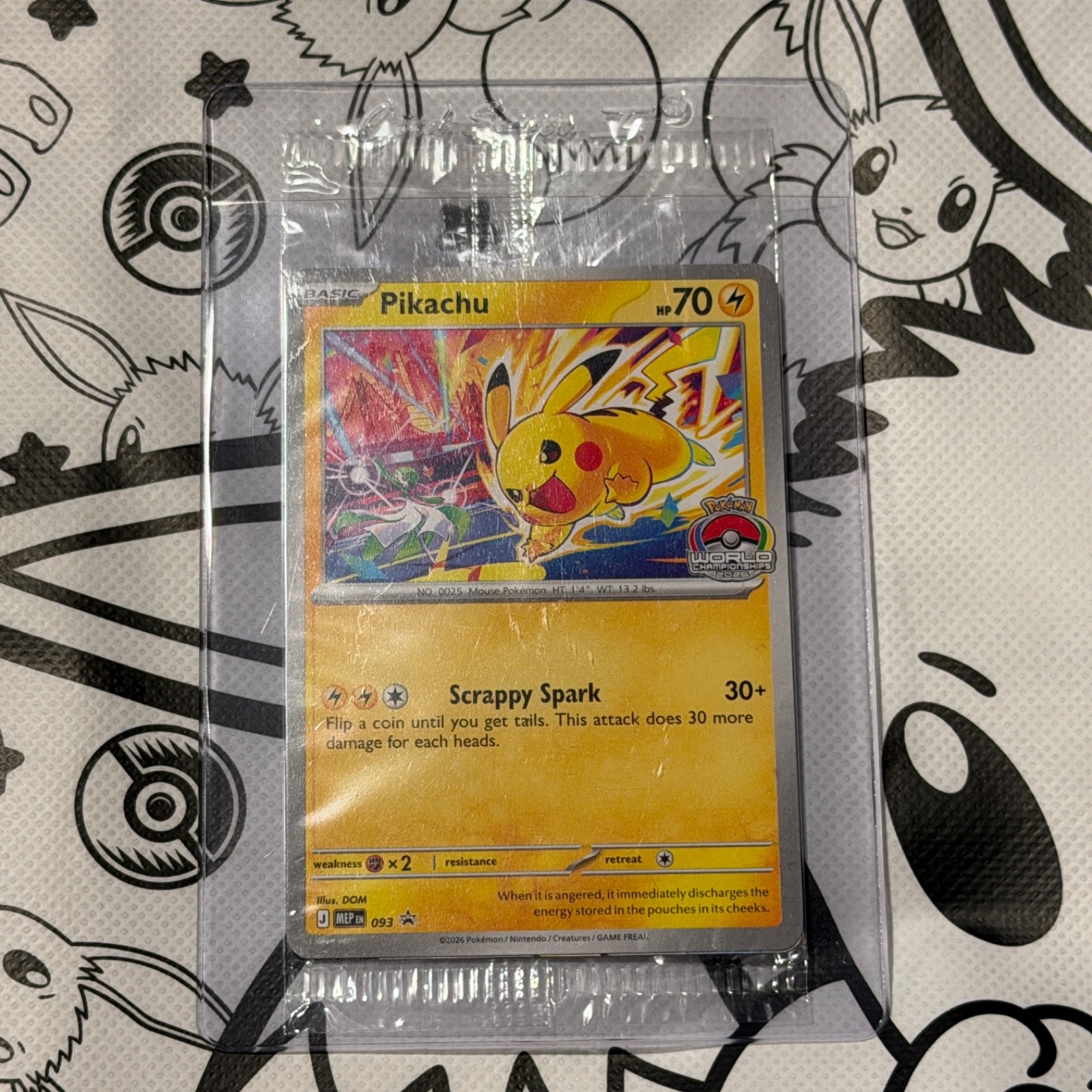 2026 xp POKEMON championship WORLDS tcg PIKACHU 093 PROMO CARD sf SEALED