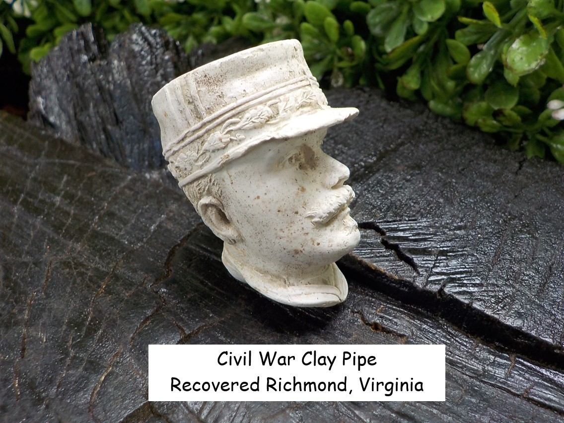 Old Rare Vintage Antique Civil War Relic Clay Pipe Richmond Virginia Confederate
