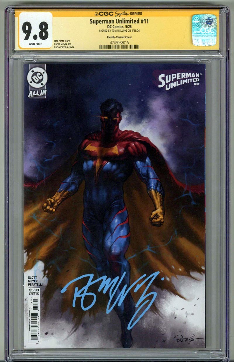 SUPERMAN UNLIMITED #11 CGC 9.8 SS SIGNED TOM WELLING SMALLVILLE SUPERMAN POP 1