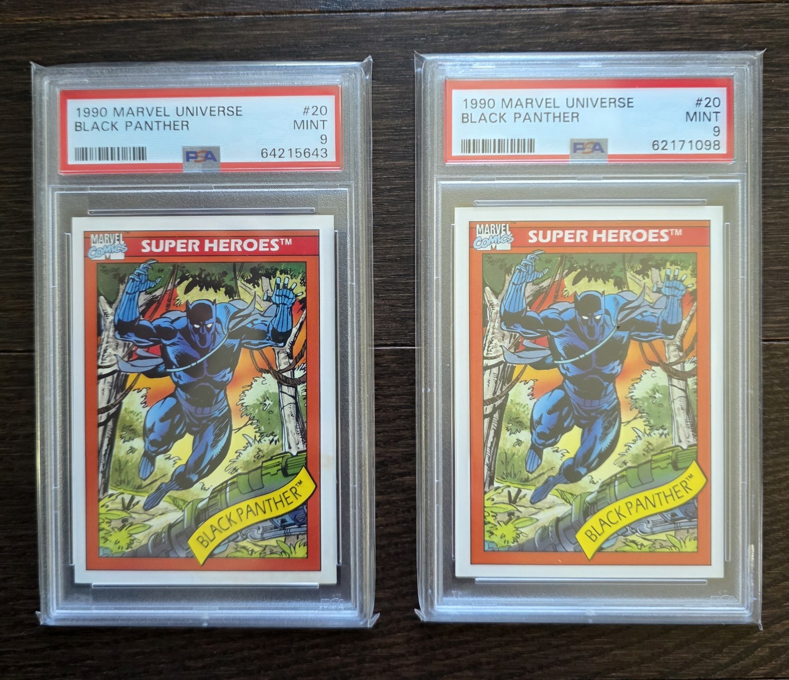 (2) 1990 Marvel Impel Black Panther #20 MCU PSA 9 Mint