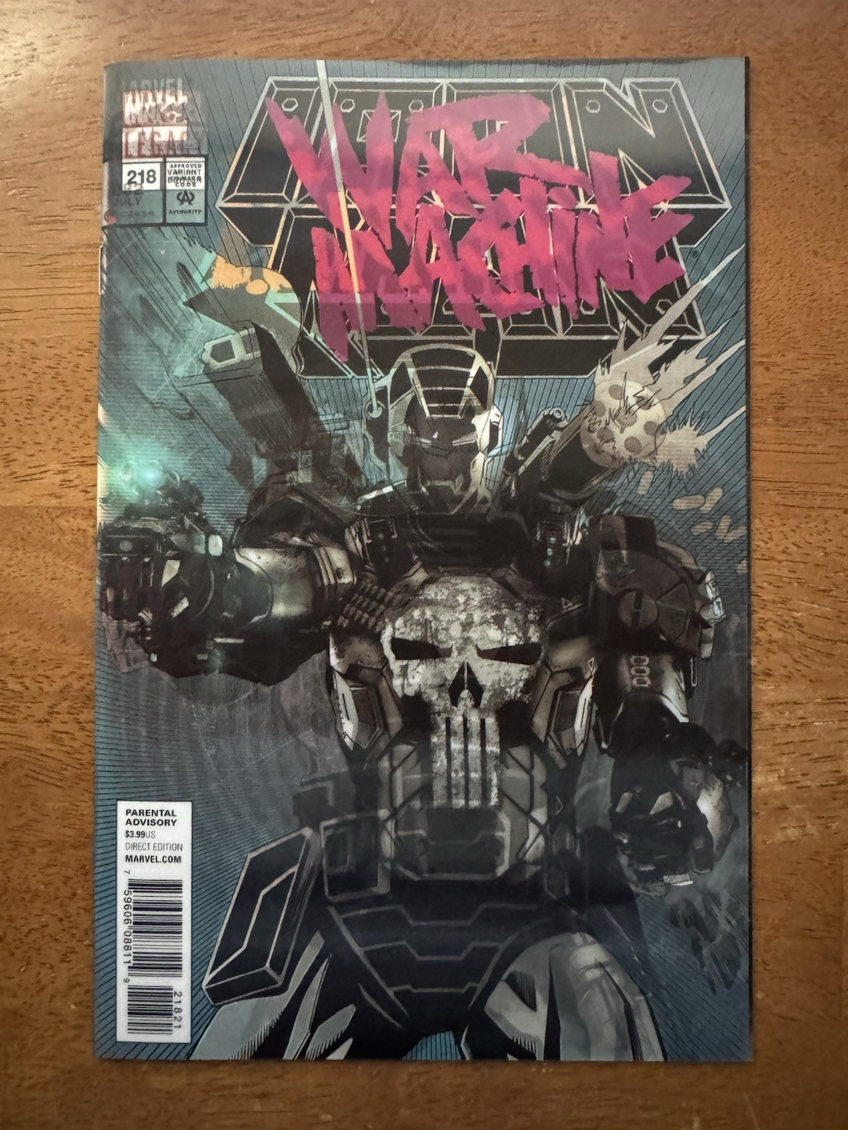 Punisher #218 Lenticular Homage 1st War Machine Armor 2018 NM Marvel Comics