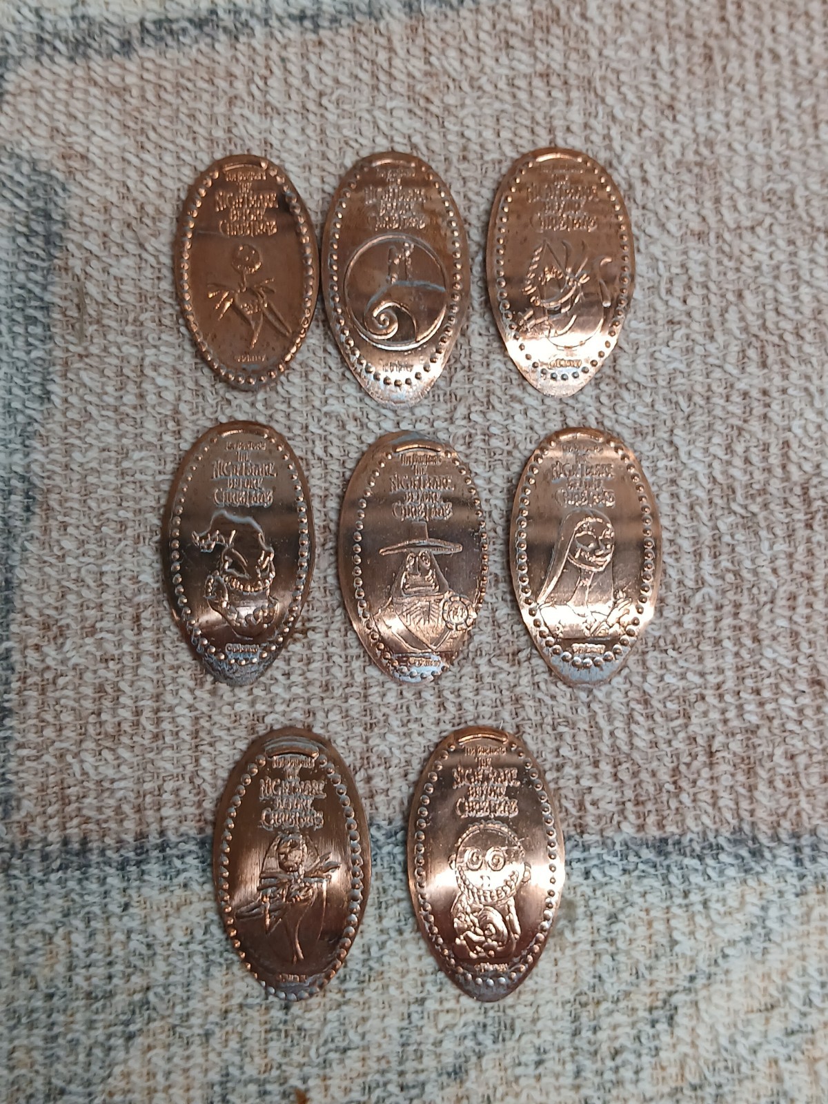 Walt Disney World The Nightmare Before Christmas Pressed Penny Lot Of 8