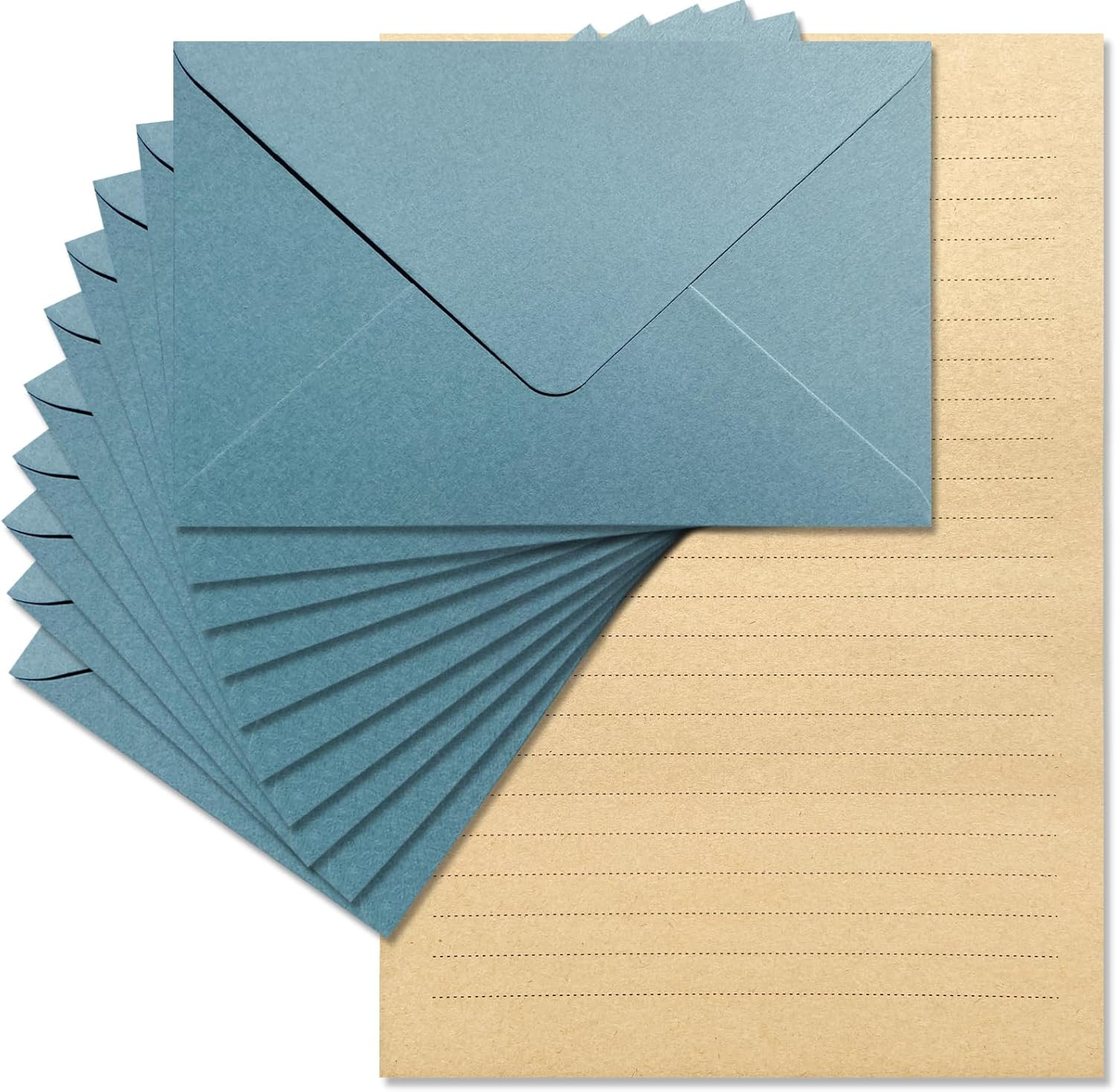 Premium Velvet-Touch Stationery Set - Unique Design with 24 Writing Sheets, 12 E