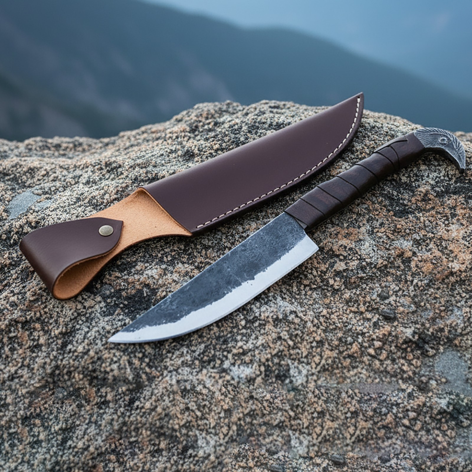 Sons of Odin Viking Knife 9.5” – Raven Head Hilt Fixed Blade Hunting Knife