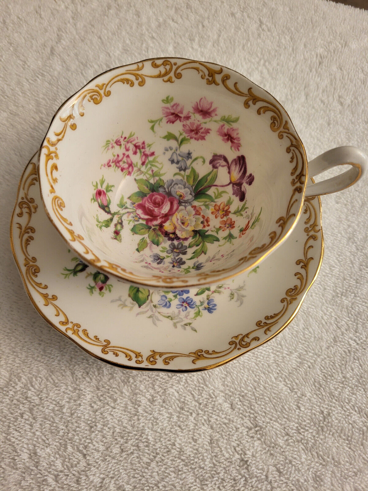 Vintage ROYAL ALBERT NOSEGAY Tea Cup & Saucer Bone China England Reg No.839142