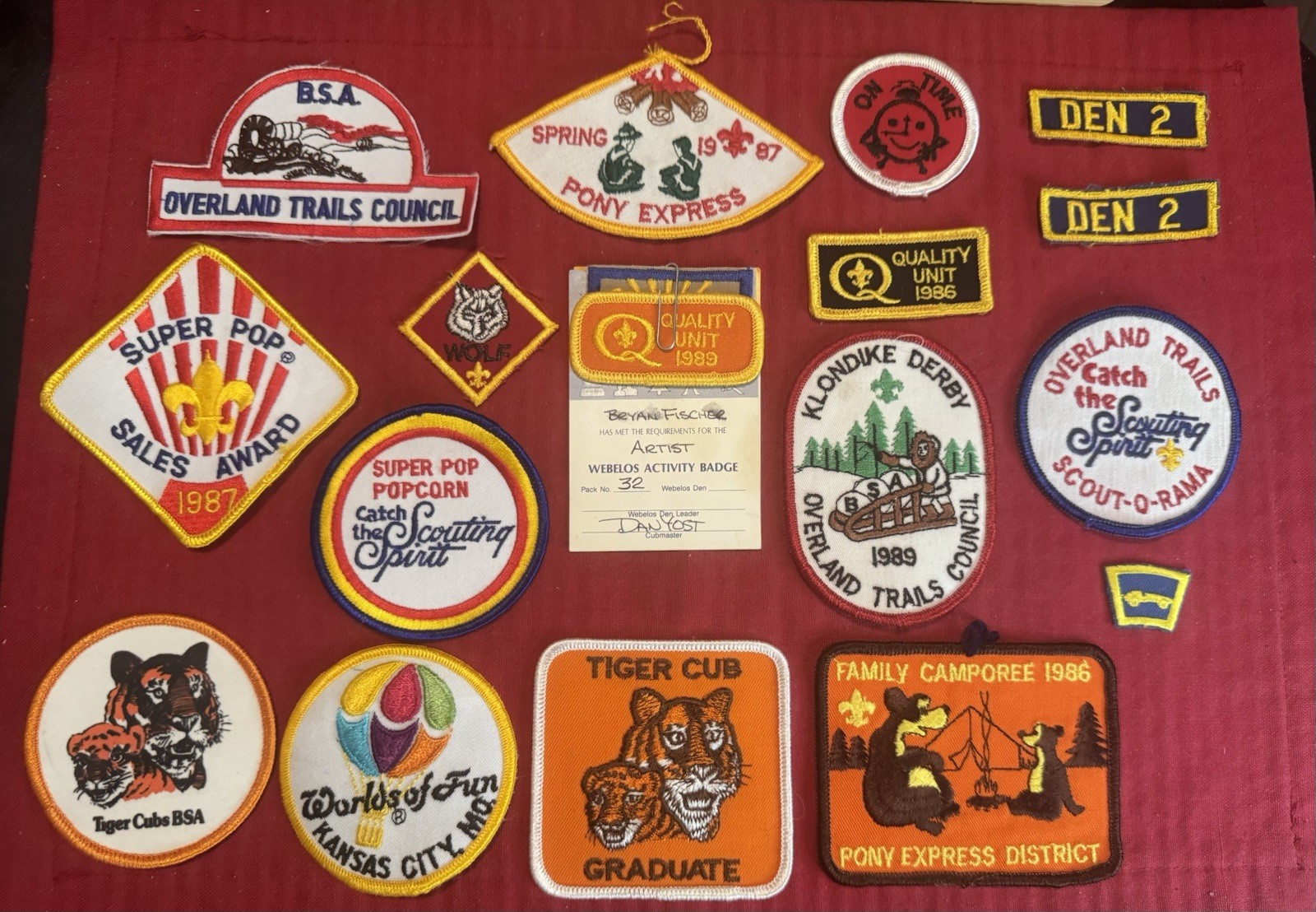 Vintage Boy Scouts BSA Patch Lot of 17 1980s Overland Trails Klondike Popcorn