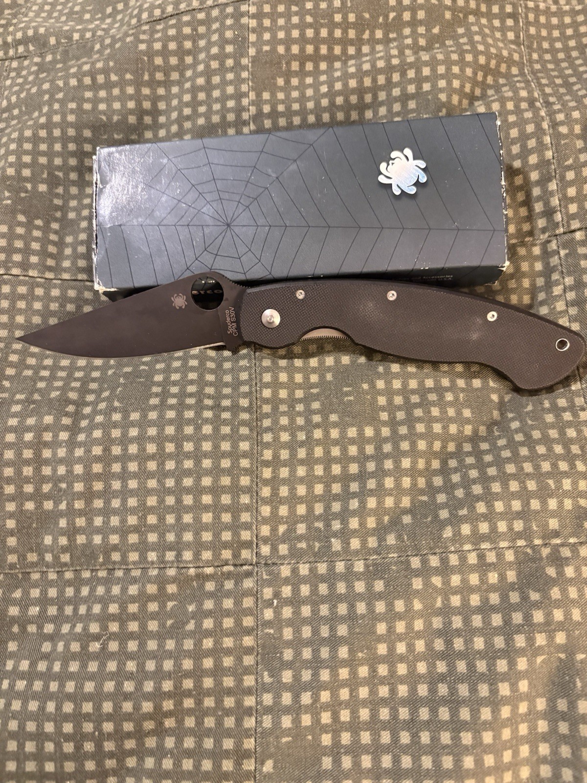 RARE Spyderco Military Black G10 S30V DLC C36GPBK Vintage (2007) USA NOS