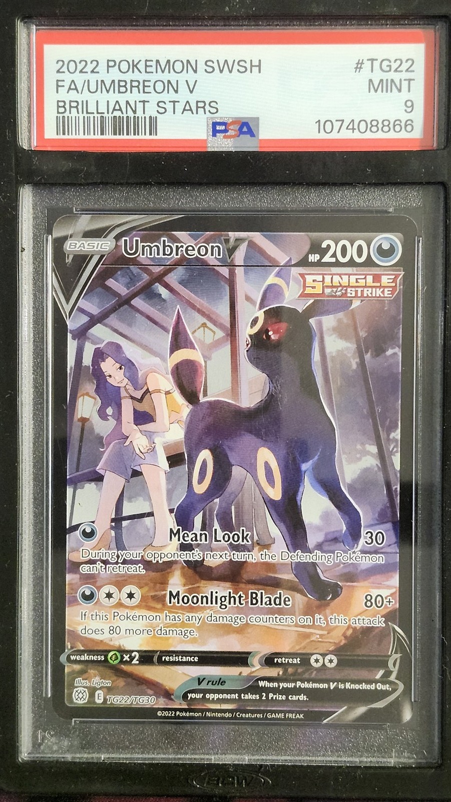 Pokemon PSA 9 Umbreon V TG22 Brillant Stars