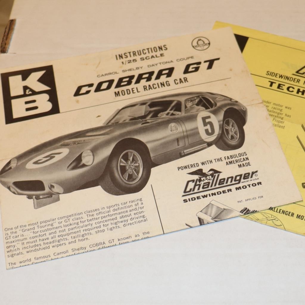 K&B Cobra GT Carrol Shelby Daytona Coupe Model Paperwork Intructions #W