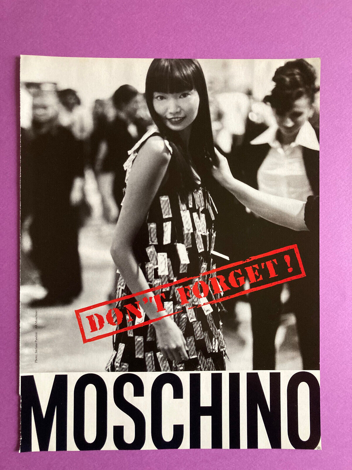 1996 Moschino Advertising Fashion 90 Spring Summer Vintage Milan Sealing Press