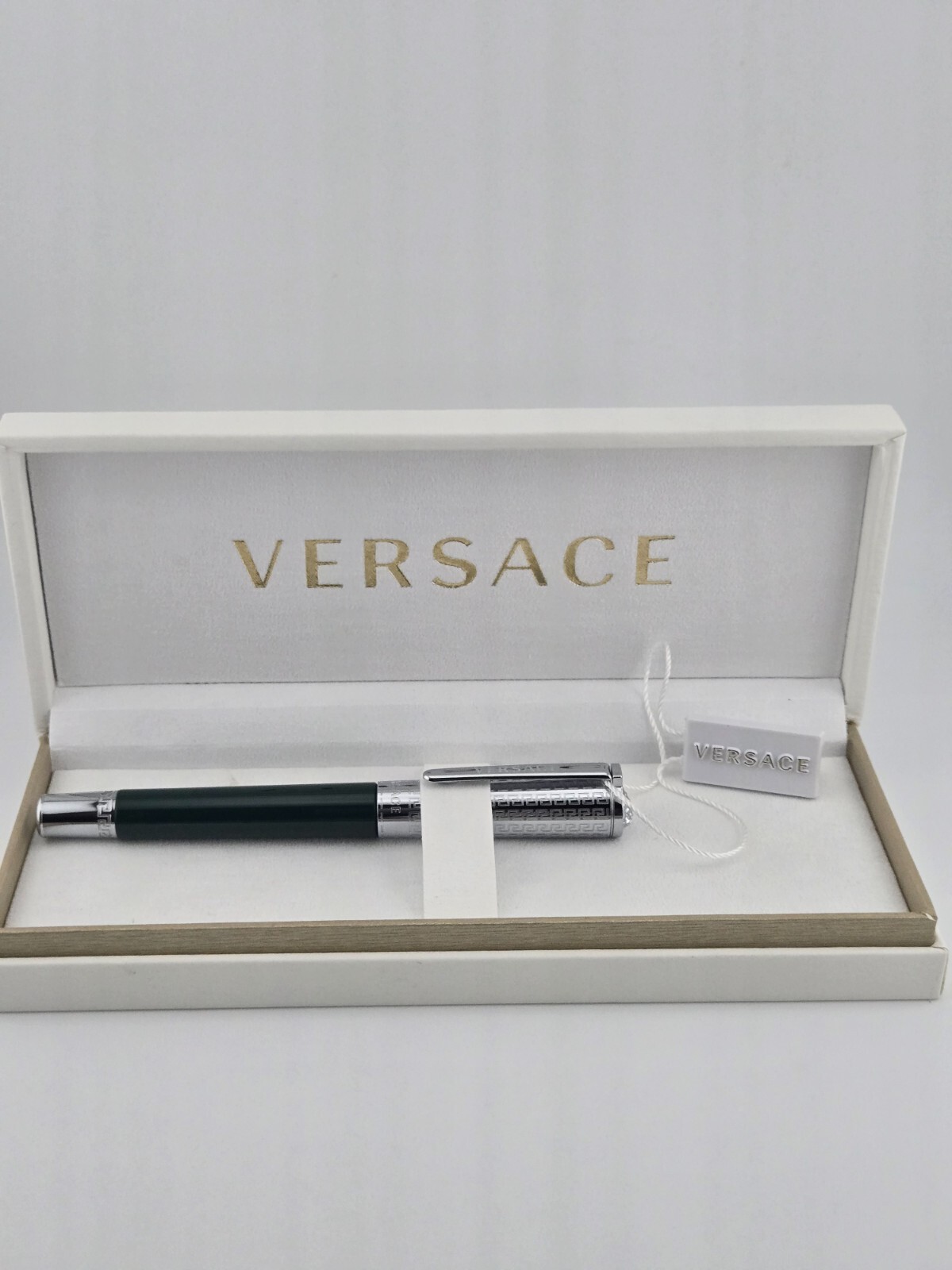 Versace Calipso Green Silver Ballpoint Luxury Blue Ink Pen - VRS600623