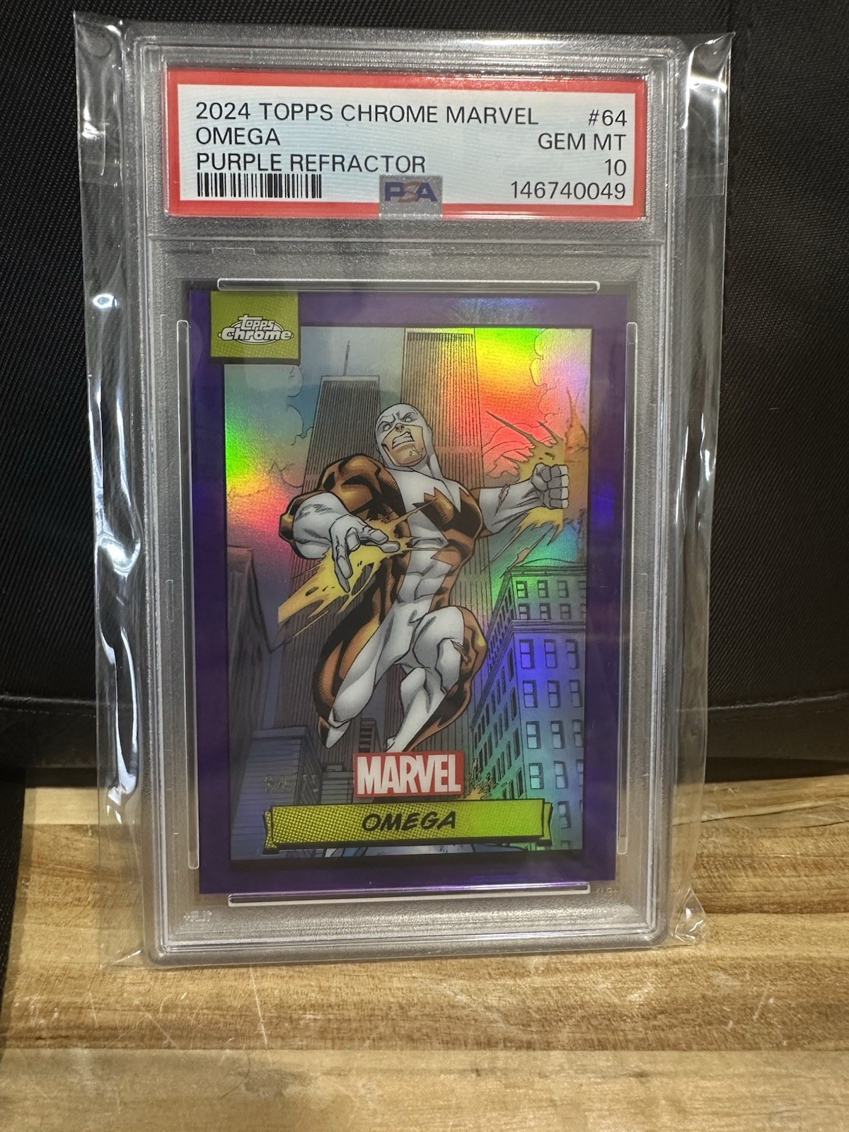 2024 Topps Chrome Marvel OMEGA Purple Parallel /75 GEM MINT 10 PSA