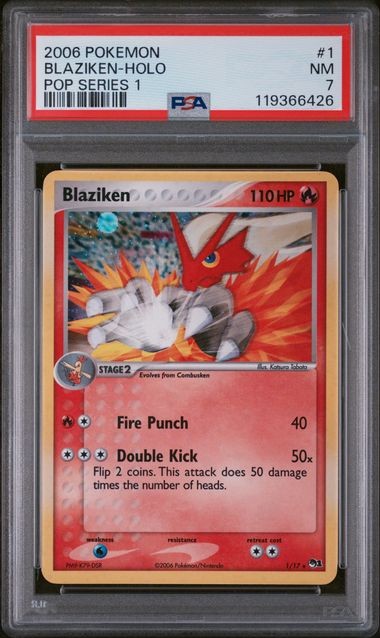2006 POKEMON POP SERIES 1 #1 BLAZIKEN-HOLO POP SERIES 1 PSA 7