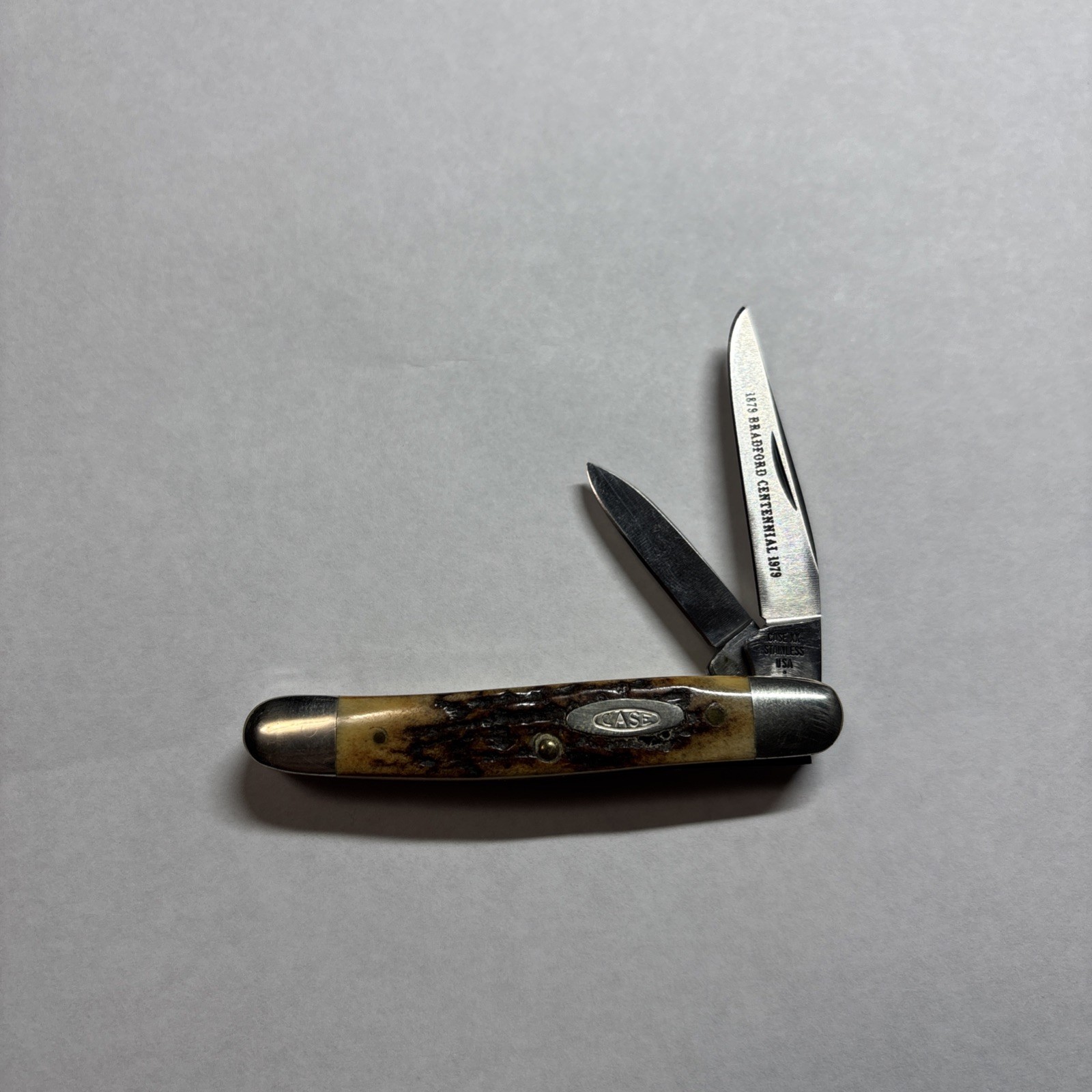 Vintage Case XX 52027 SSP Bradford Centennial 1979 Pocket Knife Sambar Stag