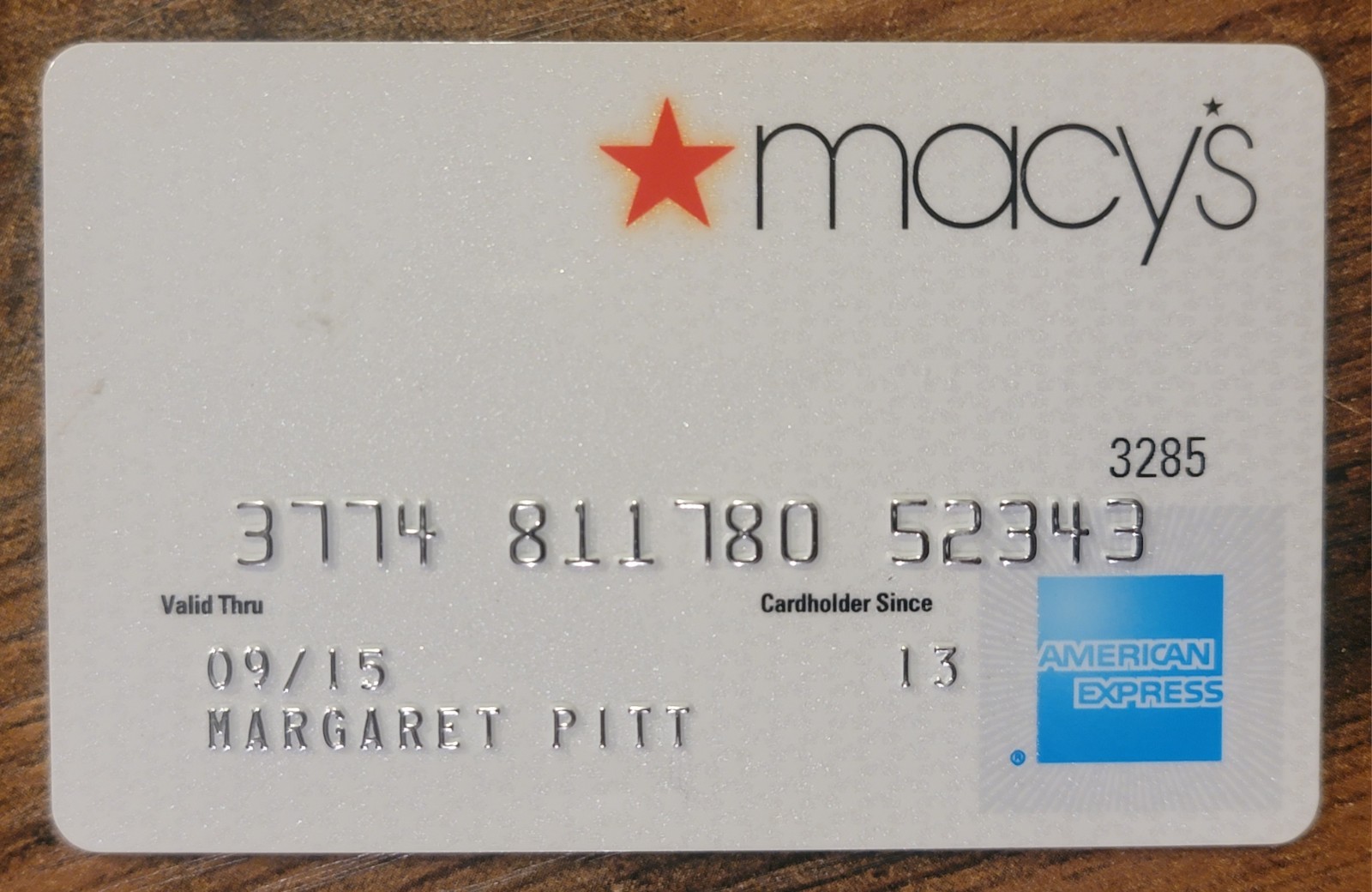Vintage Macy\'s Store Credit Charge Card Expired 2015 - American Express