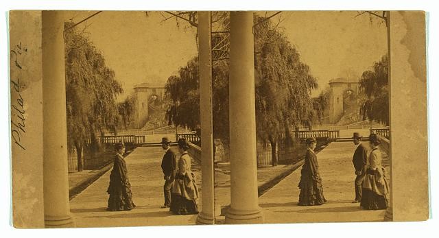 Philadelphia PA Fairmount Park 1870s Terrace Promenade Well-Dressed People