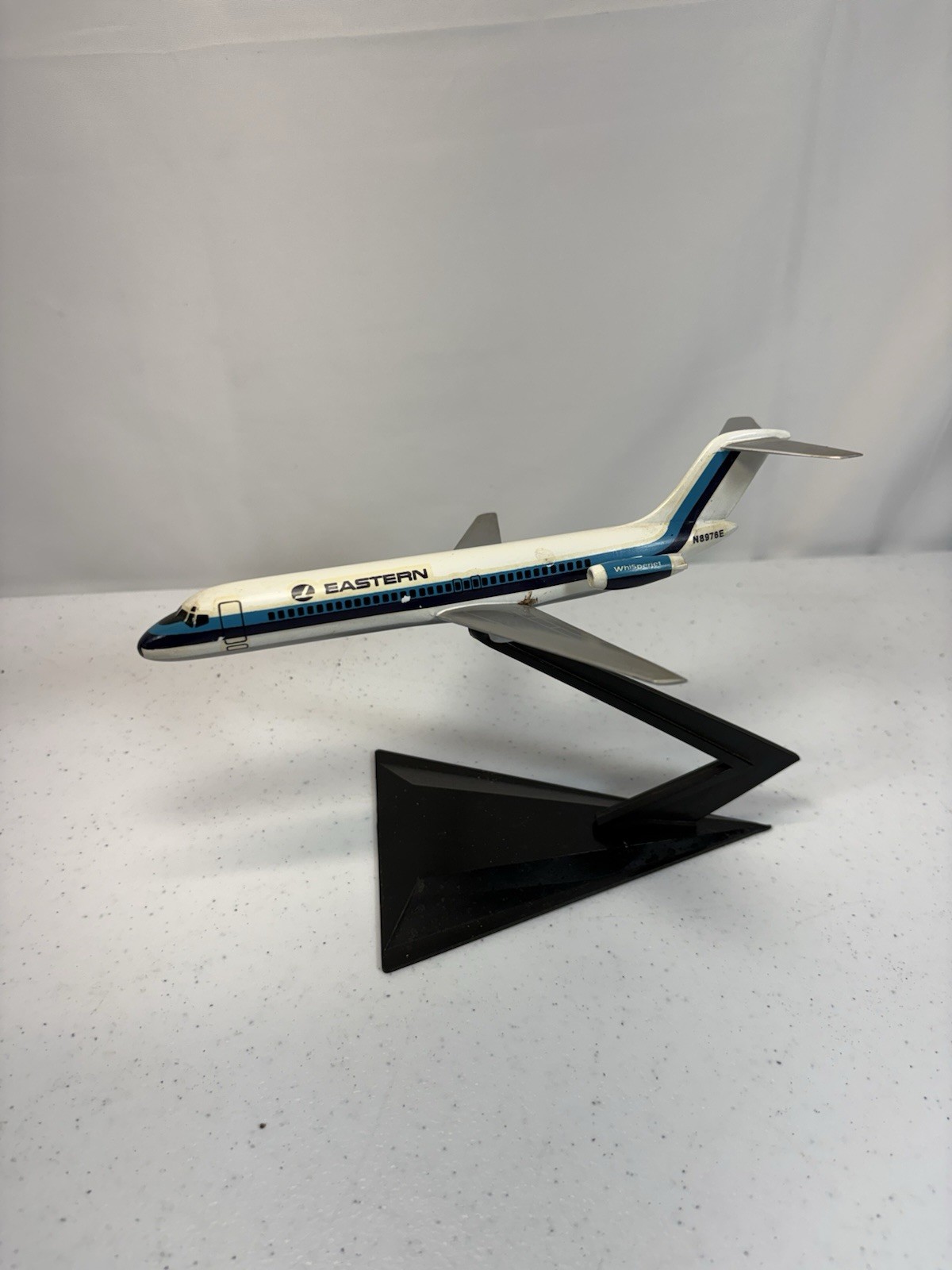 Vintage Eastern Airlines DC-9 Whisperjet Model Airplane N8976E w/ Display Stand