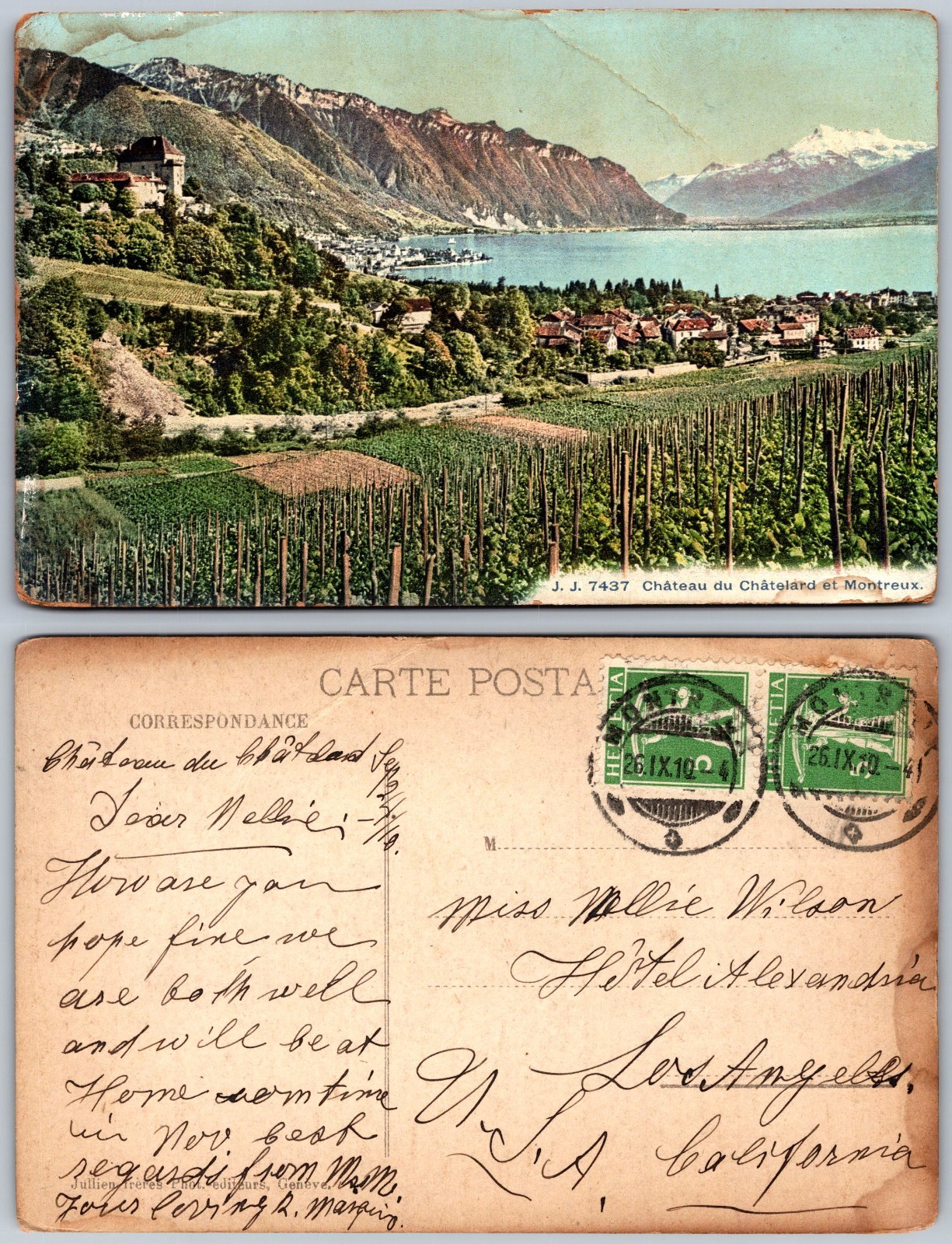 Chateau Du Chillon Montreux Switzerland Postcard