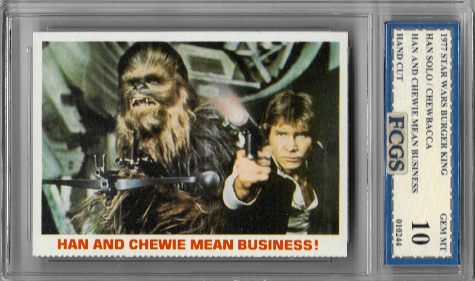 1977 Star Wars Burger King Han Solo & Chewbacca RC Graded FCGS 10 GEM MINT 1977 Star Wars Burger King Han Solo & Chewbacca RC Graded FCGS 10 GEM MINT