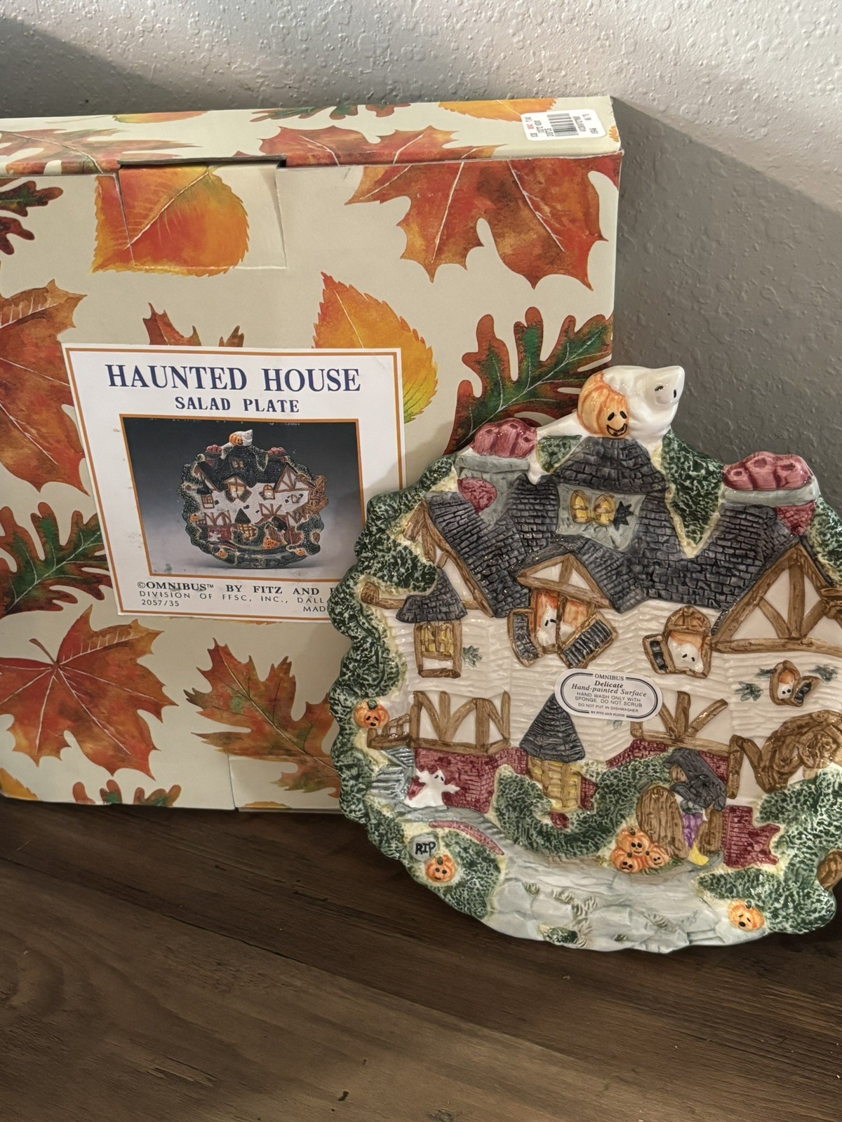 Fitz & Floyd Omnibus Haunted Halloween Plate 1993 new open box VGT 90’s