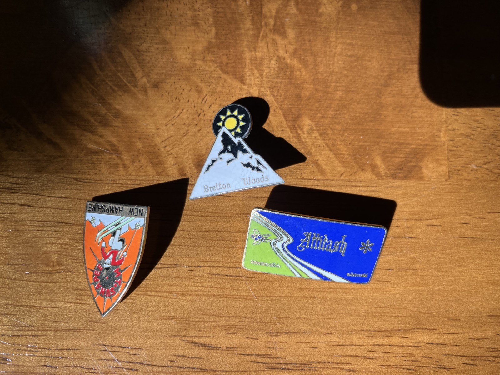 Vintage 1970s Ski Pins Lot (3) - Ski New Hampshire, Attitash, and Bretton Woods