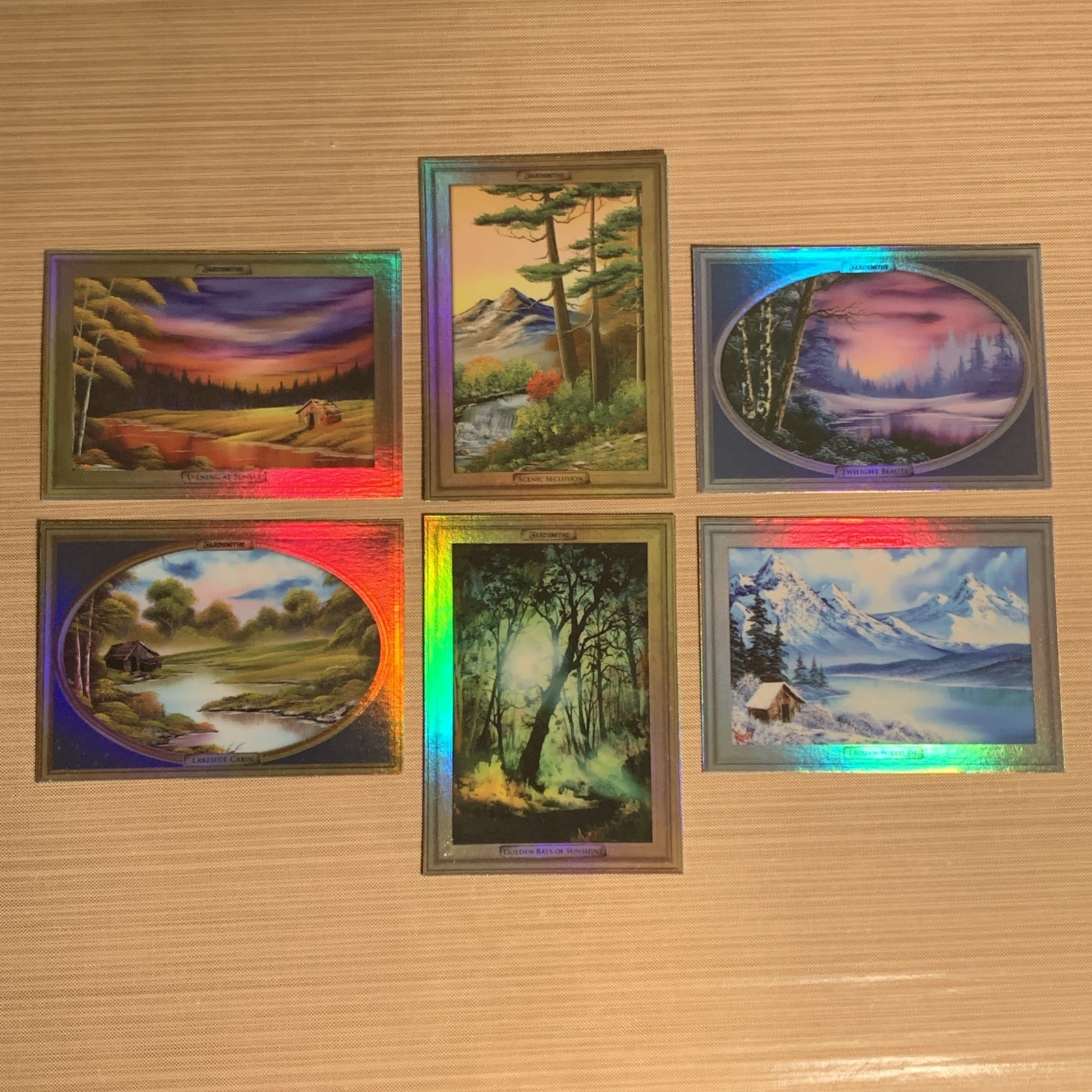 2023 Cardsmiths Bob Ross Rainbow Foil card lot of 6
